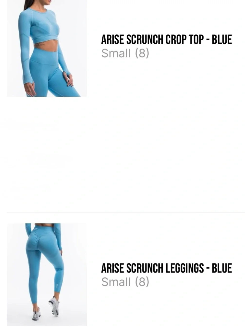 Aris Scrunch Legging Set with Matching Top - Blue
